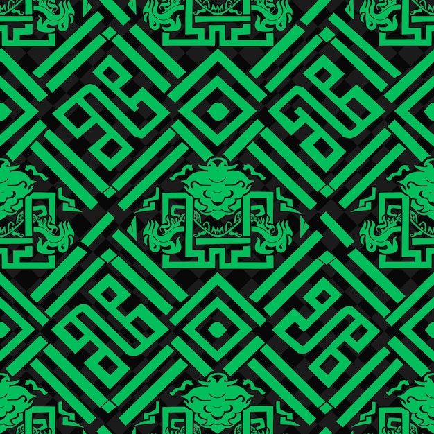 PSD a green and black geometric pattern with a green cat on the green background