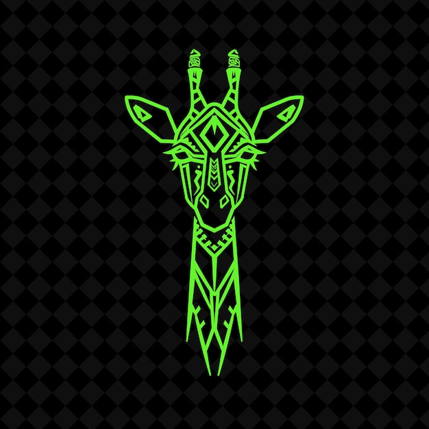 a green and black silhouette of a deer with a cross on the top