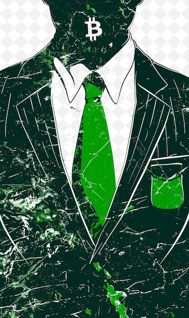 PSD a green and black suit with a green tie and a pocket square