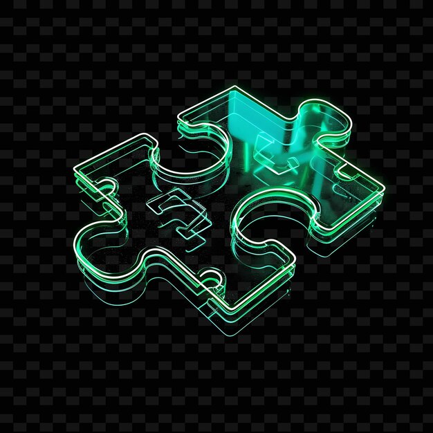 a green and blue 3d piece of puzzle with the letters quot the number quot on it