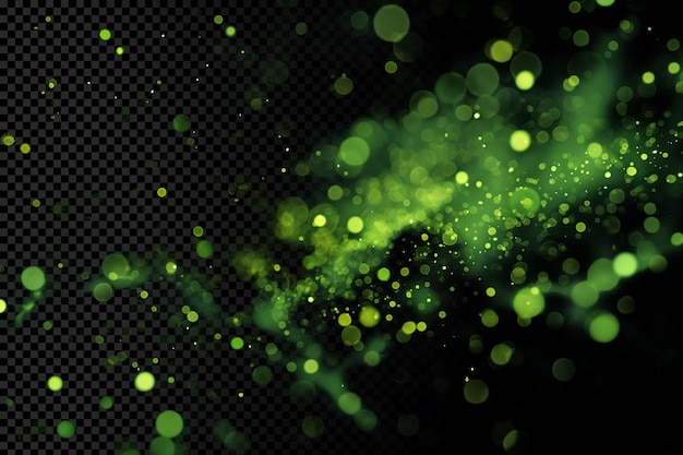 Green bokeh light on transparent background