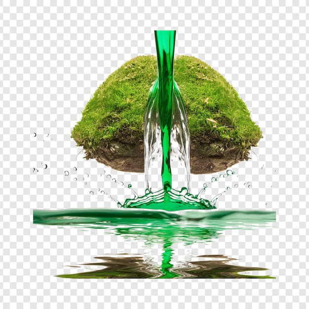 PSD a green bottle with a green stem and the word quot spray quot on it