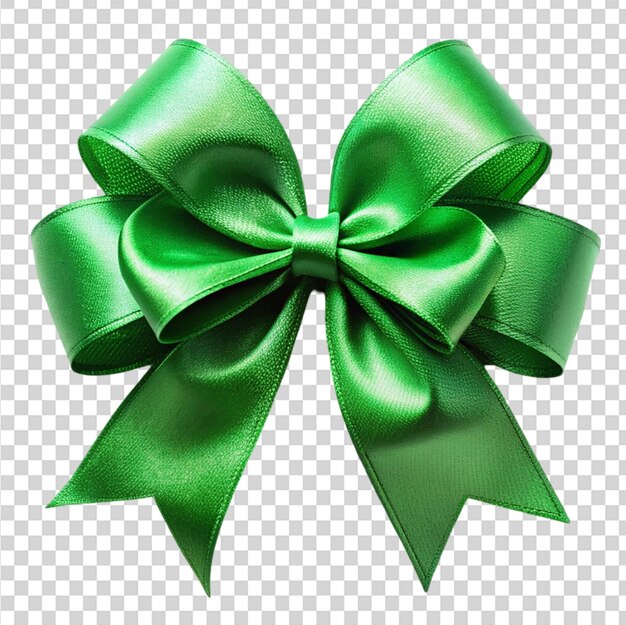 PSD green bow on transparent background