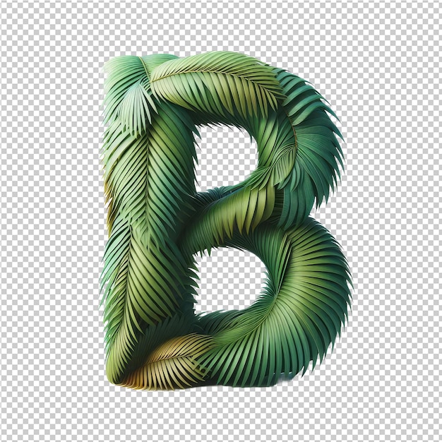 PSD a green and brown letter b is printed with a green and brown background