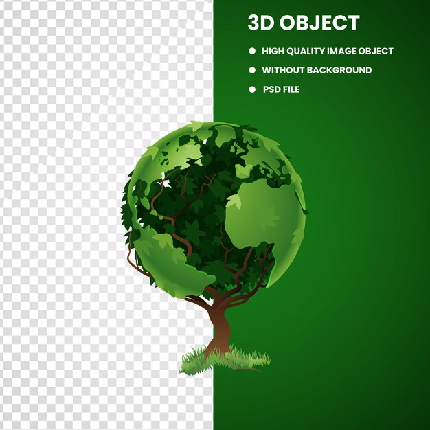 PSD green and brown world tree