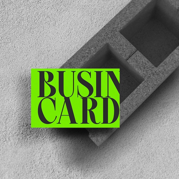 PSD green business card mockup