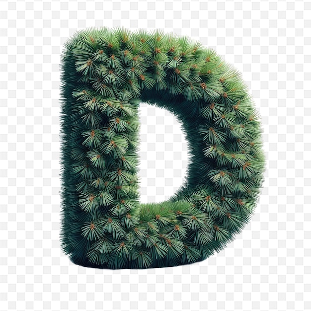 PSD a green cactus with pine needles and pine needles