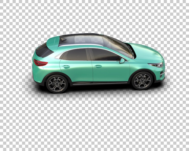 PSD a green car with the door open is shown on a white background