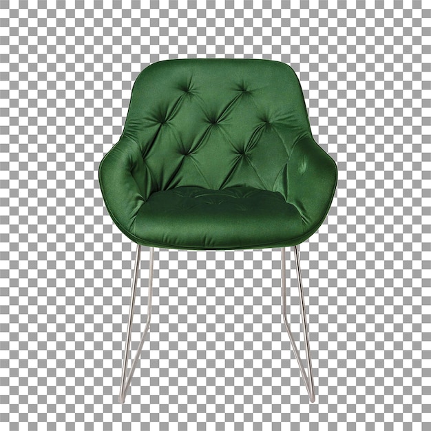 PSD a green chair with a green cushion that says quot the back quot