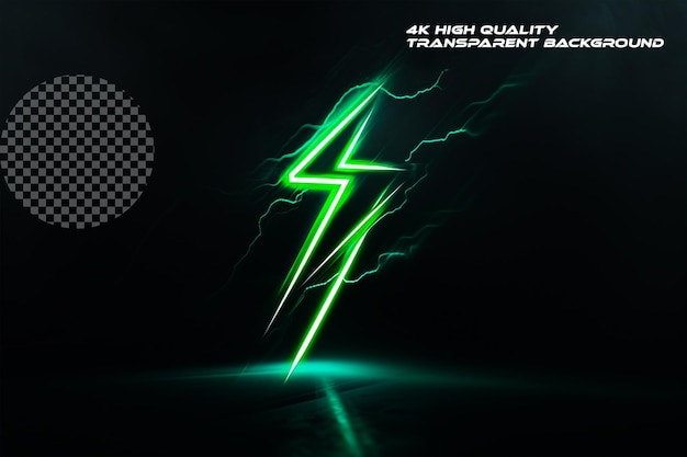 Green charging lightning bolt logo on transparent background