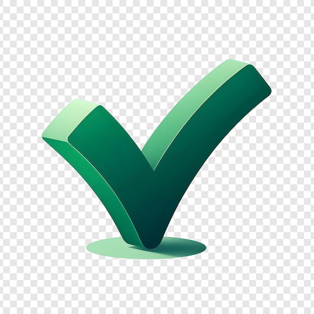 PSD green check mark isolated on transparent background