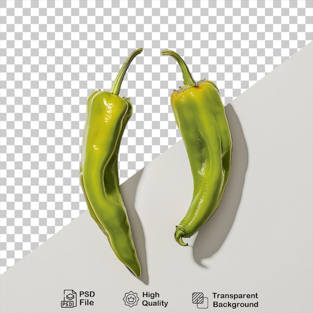 green Chili pepper isolated on transparent background include image