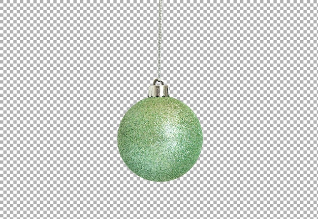 Green Christmas balls isolated