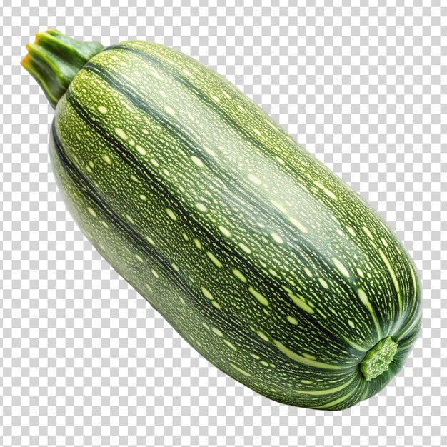 A green cucumber on transparent background