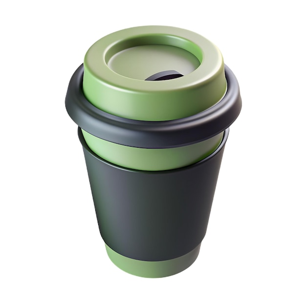 PSD a green cup with a lid that says starbucks on it