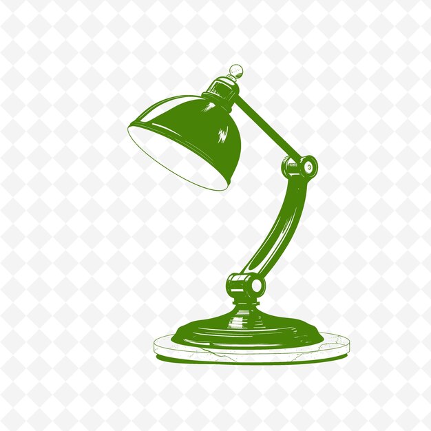 a green desk lamp with a white background