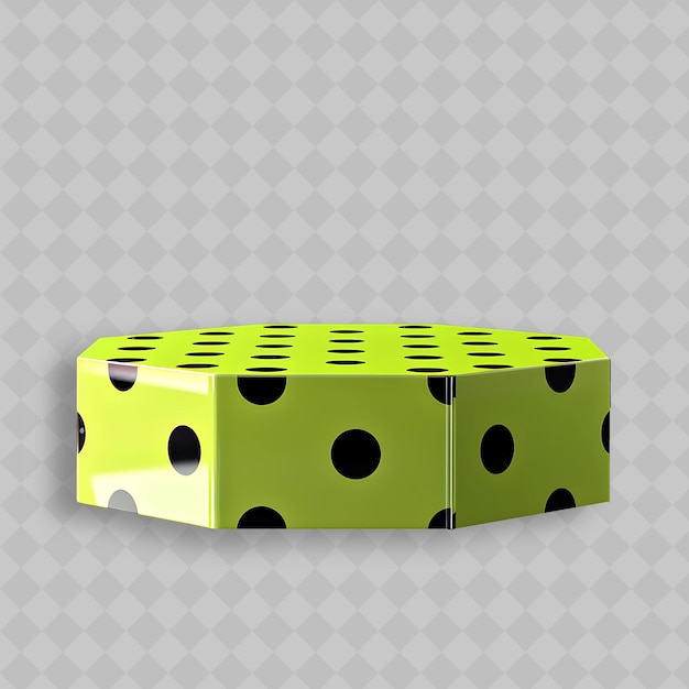 PSD a green dice with black dots and a black dot on it