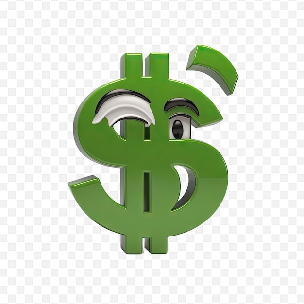 PSD a green dollar sign with eyes on it