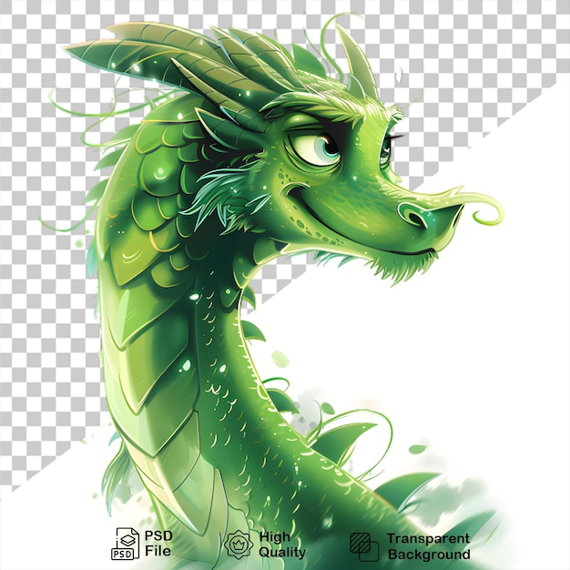 PSD a green dragon illustration isolated on transparent background