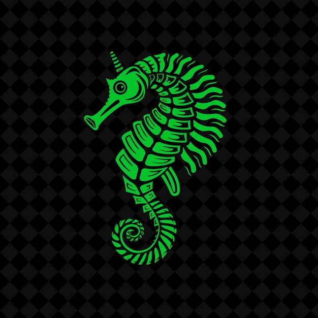 PSD green dragon with a black background