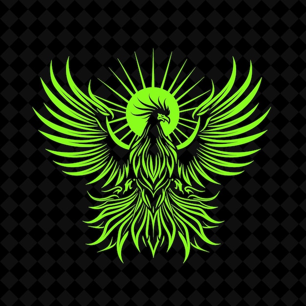 a green eagle with a green background with a green symbol of the year