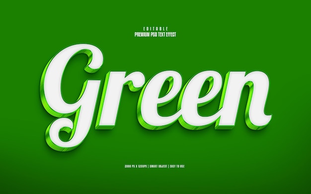 Green editable premium psd text effect