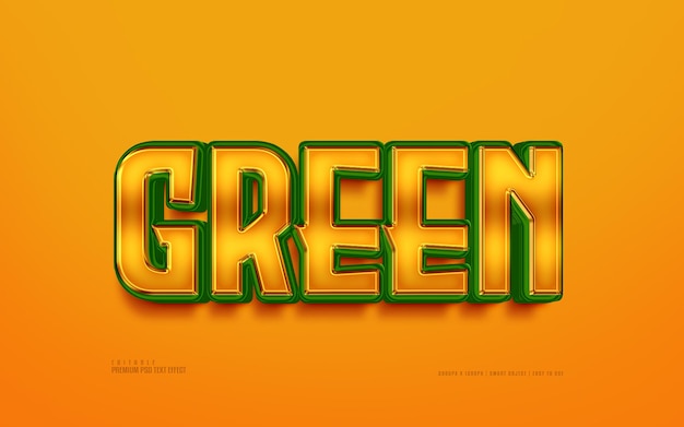 Green editable premium psd text effect