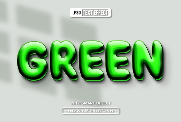 Green editable text effect