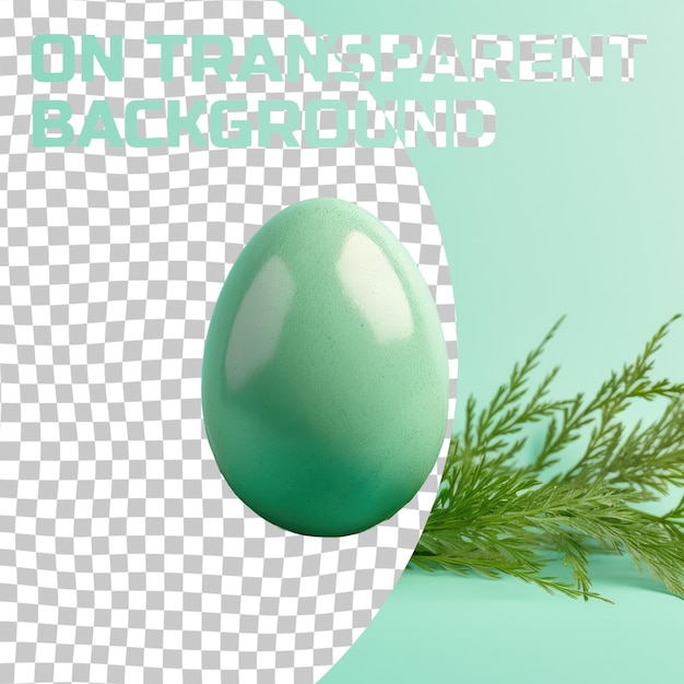 A green egg is perched on a transparent background in a celestial event