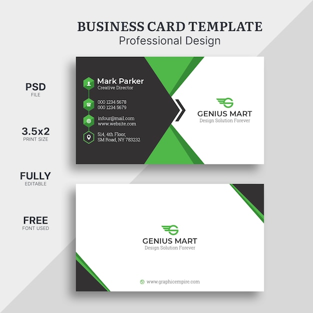 Green elegant business card