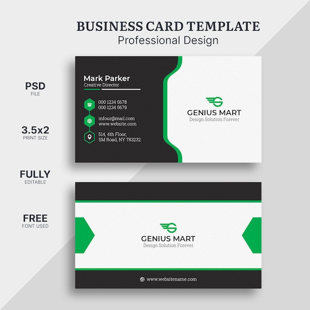 Green elegant business card