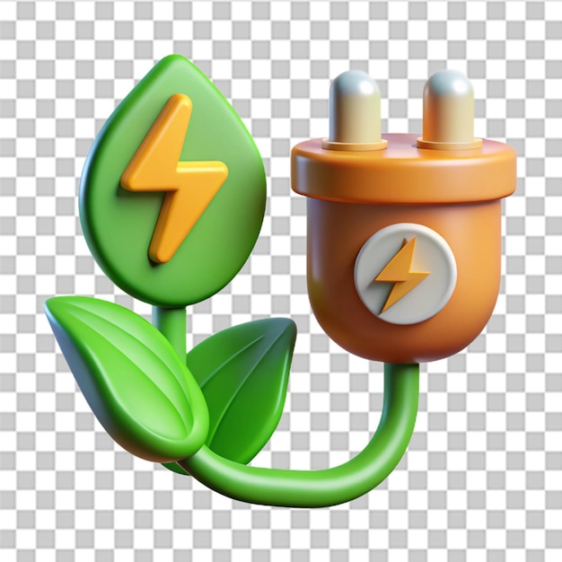 PSD green energy 3d icon illustration