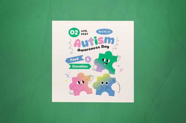 Green Flat Design World Autism Awareness Day Instagram Post