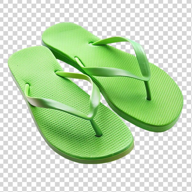 A green flip flop Isolated on transparent background