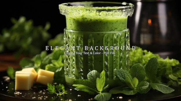 PSD green fresh smoothie blended in blender