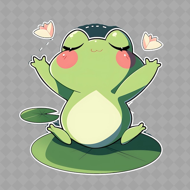 a green frog with hearts in the background