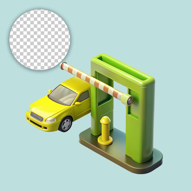 PSD green gas station for ev vehicle charge on transparent background