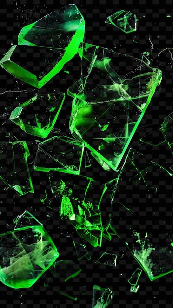 green glass on a black background