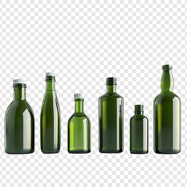 PSD green glass bottles