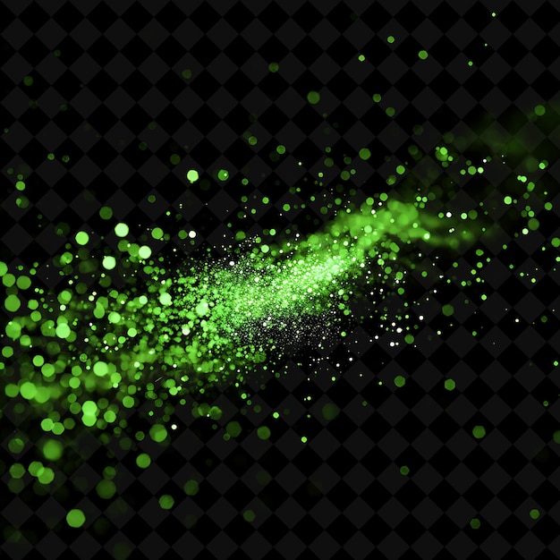 PSD green glitter on a black background