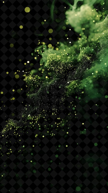 green glitter on a black background