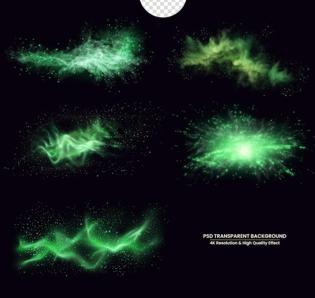 Green glowing new technology flow in space Glowing abstract background