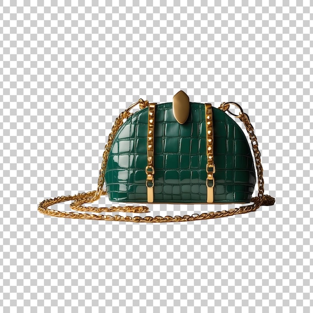 PSD a green and gold crown with gold chain and a gold crown