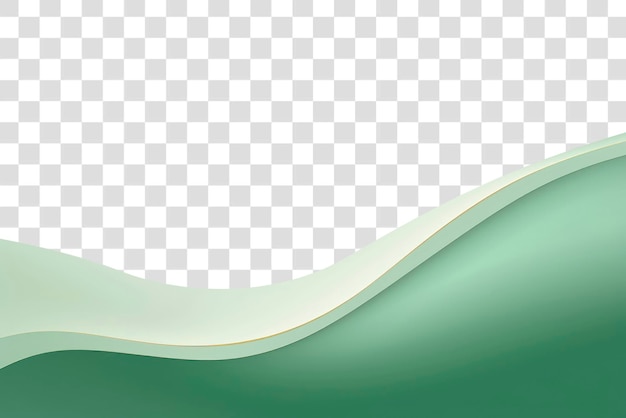 PSD green gradient wave border transparent background