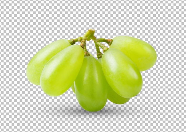 Green grape isolated on alpha layer