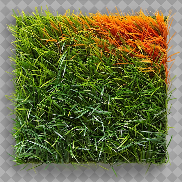 PSD a green grass patch with a square of orange and yellow on it