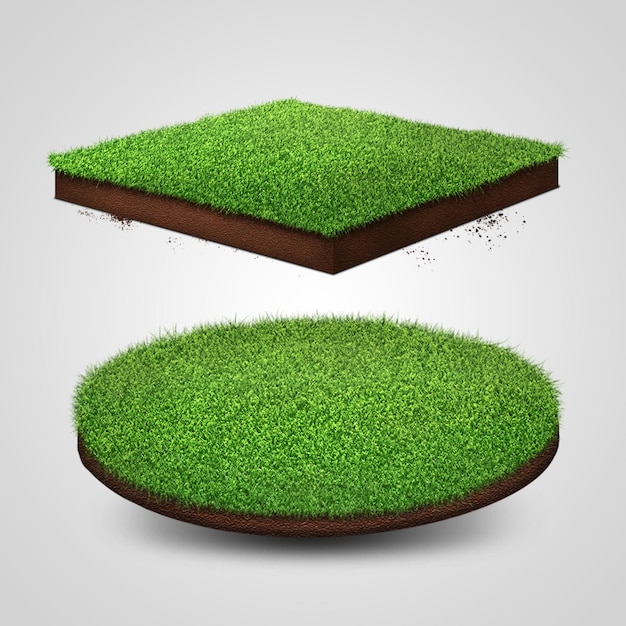 Green grass podium product stands