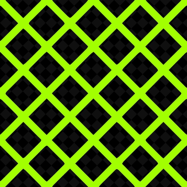 a green grid of geometric shapes with a black background