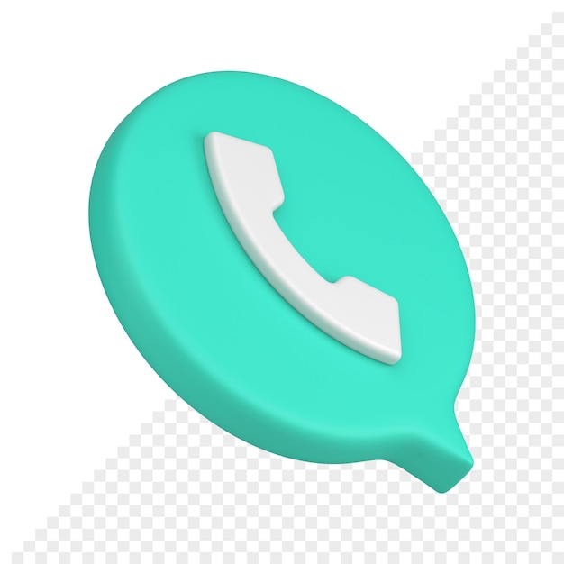 Green handset quick tips voice call center customer support realistic 3d icon isometric