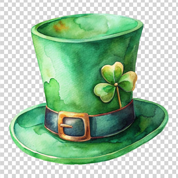 PSD a green hat with a shamrock on it on transparent background